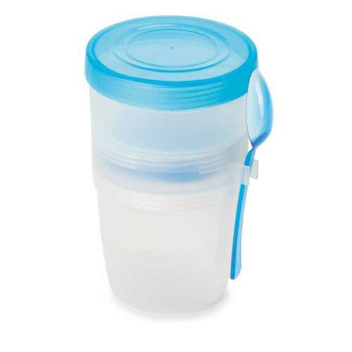 Snips 055064 Ice Yogurt Plus container with blue lid and spoon, 0.5 liter, for yogurt, granola and fruit, with ice pack
