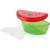 Snips Watermelon Saver 3 liter storage container, red lid, green container, watermelon design, with grid, showing the grid separately