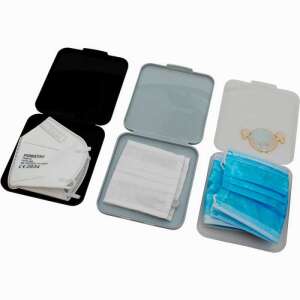 Cutie pentru mască facială Snips, negru, gri, transparent, cu măști faciale - Mască pentru gură