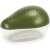 Snips Avocado-Aufbewahrungsbehälter, grüner, avocado-förmiger Behälter aus Kunststoff mit durchsichtigem Deckel, geschlossen