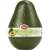 Snips avocado keeper container, green plastic avocado shaped container with clear lid, showing the container closed
