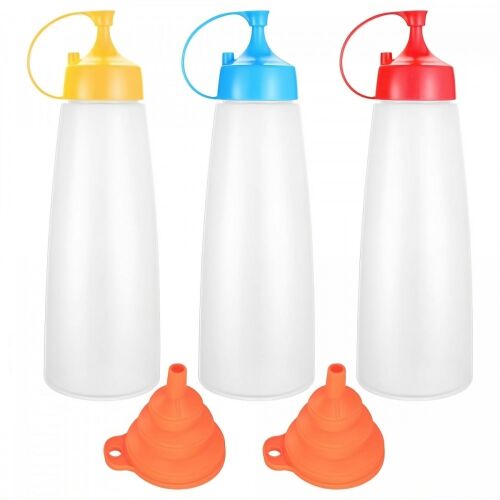 LikeSun 3 Darabos Műanyag Szószos Üveg Szett – 550 ml Adagolóflakon Öntetekhez és Szószokhoz 136475210
