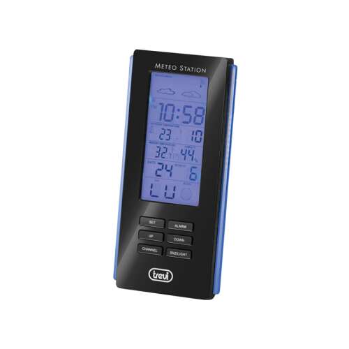 Trevi ME 3108 RC Schwarz Wetterstation mit externem Sensor, Uhr, Kalender, Alarm