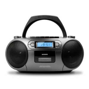 Aiwa BBTC-550MG hordozható CD lejátszó Bluetooth-tal, ezüstszürke színben - Aiwa