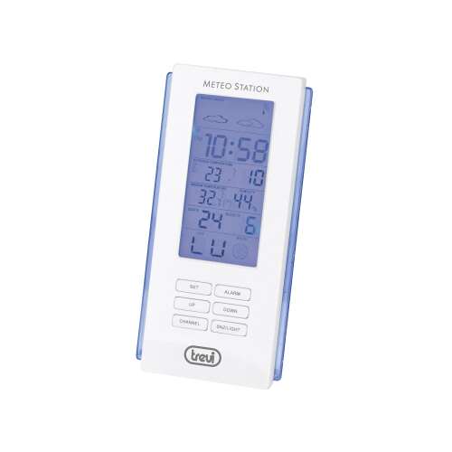 Trevi ME 3108 RC Weiß Wetterstation mit externem Sensor, Uhr, Kalender, Alarm