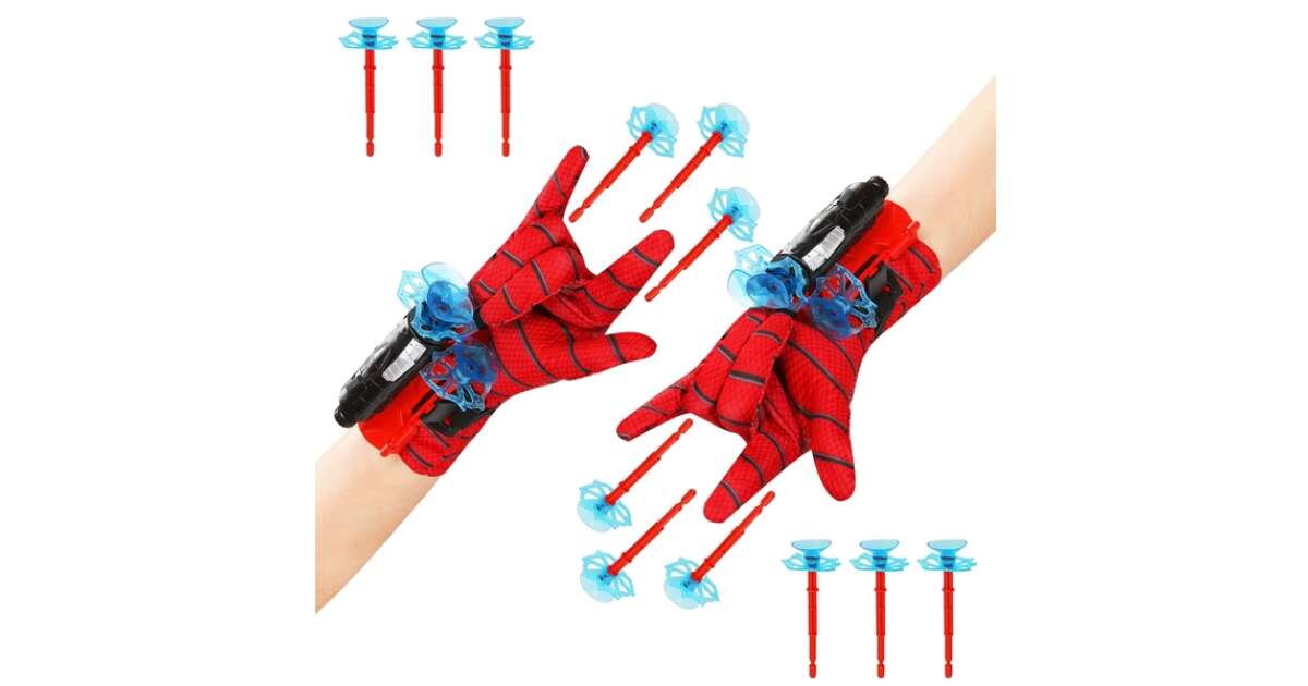 Spiderman-Handschuhe mit Saugnpfen und Launcher, DEPOX, rot | Pepita.com