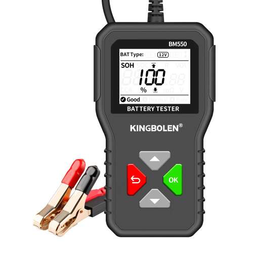 Kingbolen BM550 autóakkumulátor teszter, 12V, 6V, 24V, 100-2000 CCA, 2Ah-220Ah, akkumulátor elemző, diagnosztikai eszköz