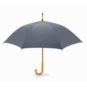 Umbrela automată cu mâner din lemn, gri - Umbrele