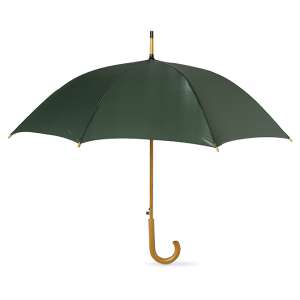 Umbrela automată cu mâner din lemn, verde închis - Umbrele
