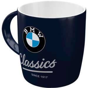 Hrnček BMW Classics, modrý keramický hrnček s logom BMW a textom, 0,33L - Nonbrand Hrnčeky
