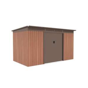 G21 GRAH 700 fém kerti tároló, barna, 340 x 206 cm, tolóajtókkal - Kert