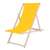 Springos wooden deck chair, yellow fabric, 3 position adjustable, beech wood frame, 120kg weight capacity