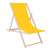 Springos wooden deck chair, yellow fabric, 3 position adjustable, beech wood frame, 120kg weight capacity