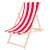 Springos Sonnenliege mit roten und weißen Streifen