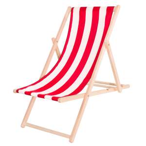 Springos red and white striped beach chair - Sun Lounger & Deck Chair