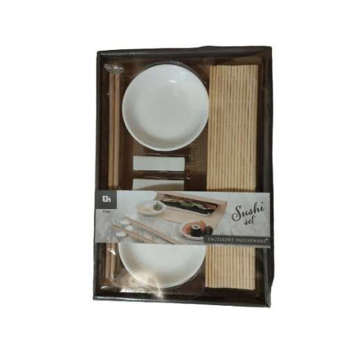 Sushi szett 2 tálkával, pálcikákkal és egy tekerő szőnyeggel