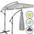 Springos 300 cm-es dönthető kerti napernyő, szürke, ferde nézetből