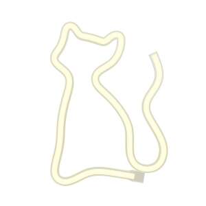 Neon LED cat light, warm white, 17cm x 23.5cm - Decorative Lamp