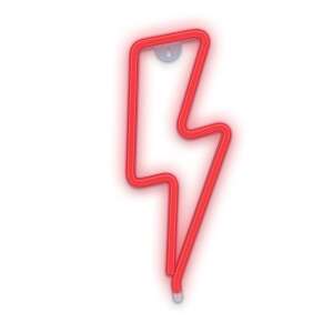 Red lightning bolt neon sign, hanging on the wall, white background - Decorative Lamp