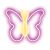 Megvilágított rózsaszín és sárga LED Neon Pillangó Dekorlámpa