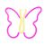Rózsaszín és sárga LED Neon Pillangó Dekorlámpa izoláltan
