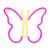 Rózsaszín és sárga LED Neon Pillangó Dekorlámpa fehér háttéren