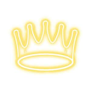 Yellow crown shaped neon sign, LED light, wall decor - Decorative Lamp