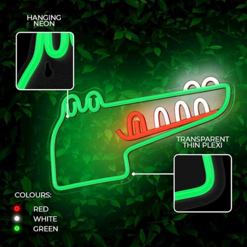 Neon LED Jurassic krokodil zöld dekorációs lámpa