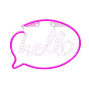 Neon LED light, Hello, Pink and White, Wall Decor - Decorative Lamp