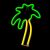 Neon led dekorációs lámpa pálmafa zöld narancs 95172737