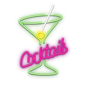 Neon Cocktails sign, decorative neon light, bar decor, cocktail bar sign, neon sign for bar - Decorative Lamp