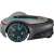 Gardena Sileno Minimo 400 robotic lawnmower, grey and blue, side view