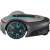 Gardena Sileno Minimo 400 robotic lawnmower, grey and blue, side view