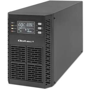 Qoltec 52280 1000VA / 1000W On-Line UPS, fekete, elülső nézet - Műszaki cikk & Elektronika
