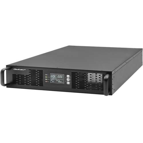 Qoltec Zasilacz awaryjny UPS do RACK | 2KVA | 2000W | Power Factor 1.0 | LCD | EPO | USB | On-line
