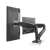 Manhattan 462501 dual monitor desk mount, black, with two monitors mounted