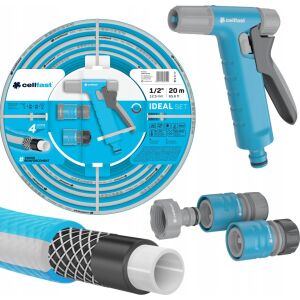 Cellfast IDEAL 20m Garden Hose Set with Spray Gun and Connectors - Irrigation