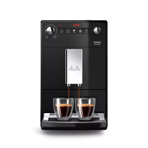 Melitta Purista F23/0-102 automata kávéfőző, fekete, két csésze kávé készítése