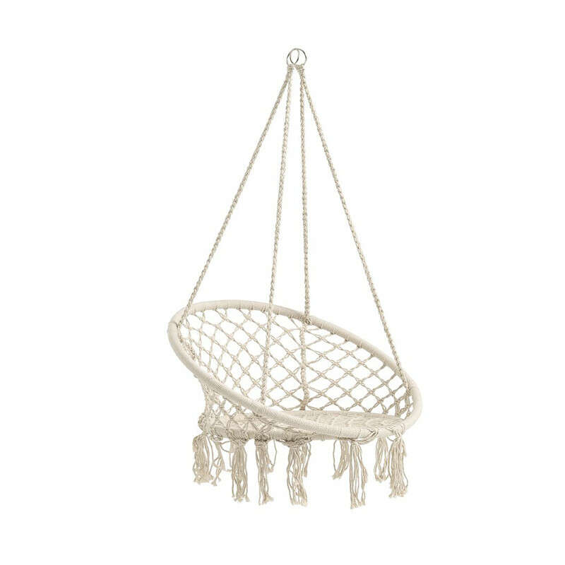 Boho Stílusú Függőszék - Kötél - Bézs - 80x144cm