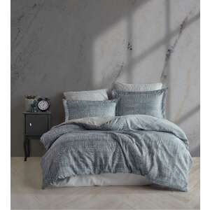 Pietro Fog szatén 3 részes ágyneműhuzat szett kék színben fehér geometrikus mintával - Ágynemű - ifjúsági és felnőtt