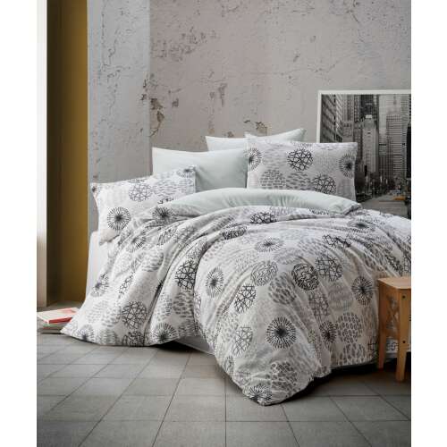 Arabella 3 részes egyszemélyes ágyneműhuzat szett, 100% pamut renforcé, cipzáras, fekete-fehér geometrikus mintával