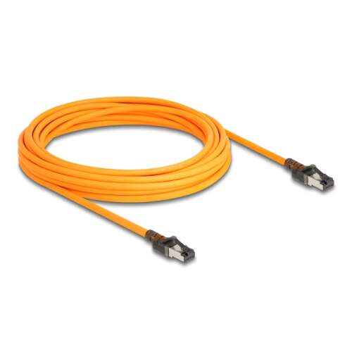 Delock RJ45 hálózati kábel USB Type-C  porttal megtalálási, önazonosítási funkcióval Cat.6A S/FTP 7,5 m narancssárga