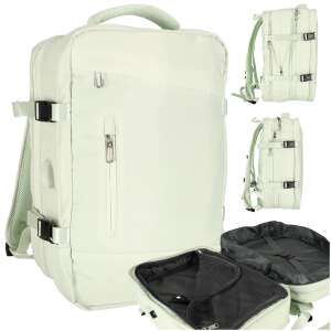 Laptop utazási hátizsák bővíthető 26-36L USB kábel tágas tágas vízálló zöld 95208485 