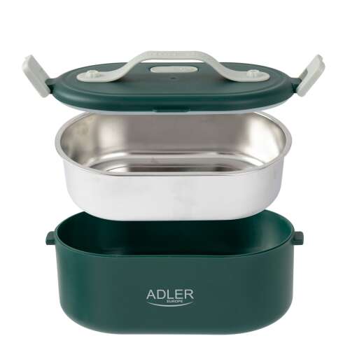 Adler AD 4505 zöld Élelmiszer-tartály fűtött ebéddoboz készlet tartály elválasztó kanál 0.8L 55W