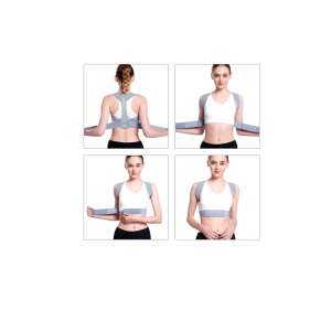 OrtoCare Tartásjavító háttámasz merevítővel L, szürke háttámasz a testtartás javításához, állítható pántokkal, kényelmes, légáteresztő, segít a testtartás javításában, hátfájás enyhítésére, több felhasználási példa - Vivafit