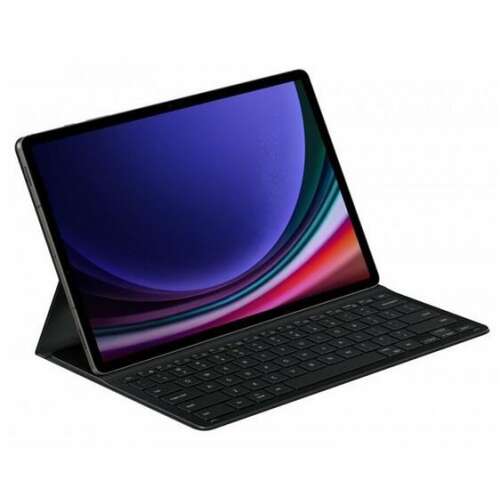 Samsung Galaxy Tab S9 bőr hatású QWERTY angol nyelvű tablet tok fekete (EF-DX710BBEGGB)