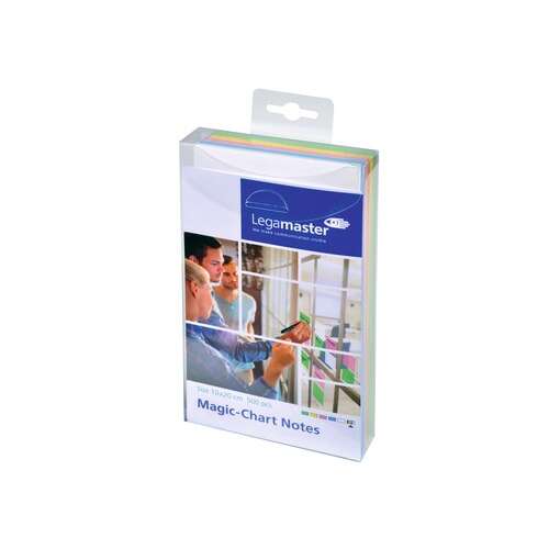 Legamaster Magic-Chart Notes, 10x20cm, vegyes színű, újrahasználható ragadós jegyzetek, fehér tábla jegyzetek, megbeszélésekhez, prezentációkhoz, ötleteléshez, irodaszerek