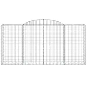 vidaXL Gabion fal, horganyzott acél, ívelt, 300x50x140/160 cm, kerítés, hangszigetelő, dekoratív - Kerítéselem