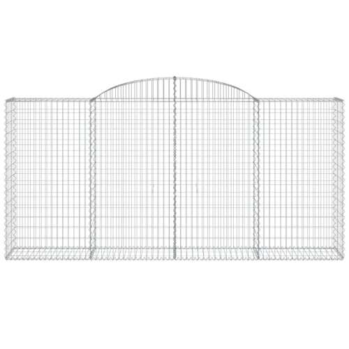 vidaXL Gabion fal, horganyzott acél, ívelt, 300x50x140/160 cm, kerítés, hangszigetelő, dekoratív