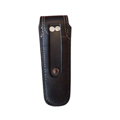 Fekete bőr övcsatolt zsebkés tok